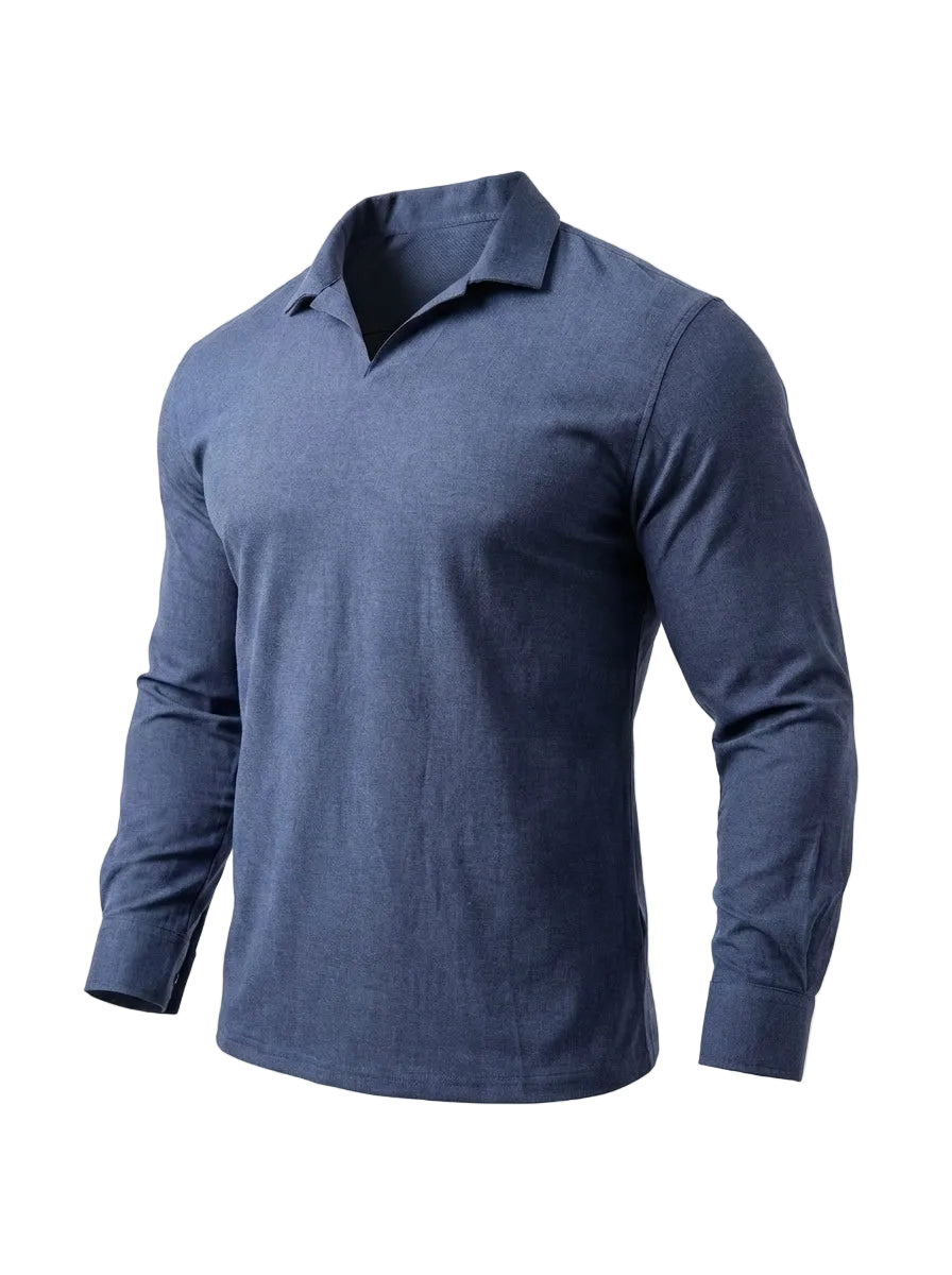 Midnight Navy Linen Polo