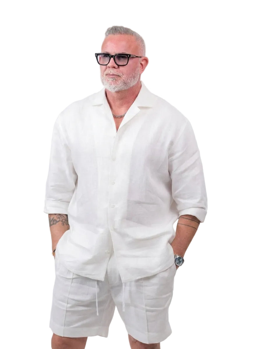 White Linen Shorts