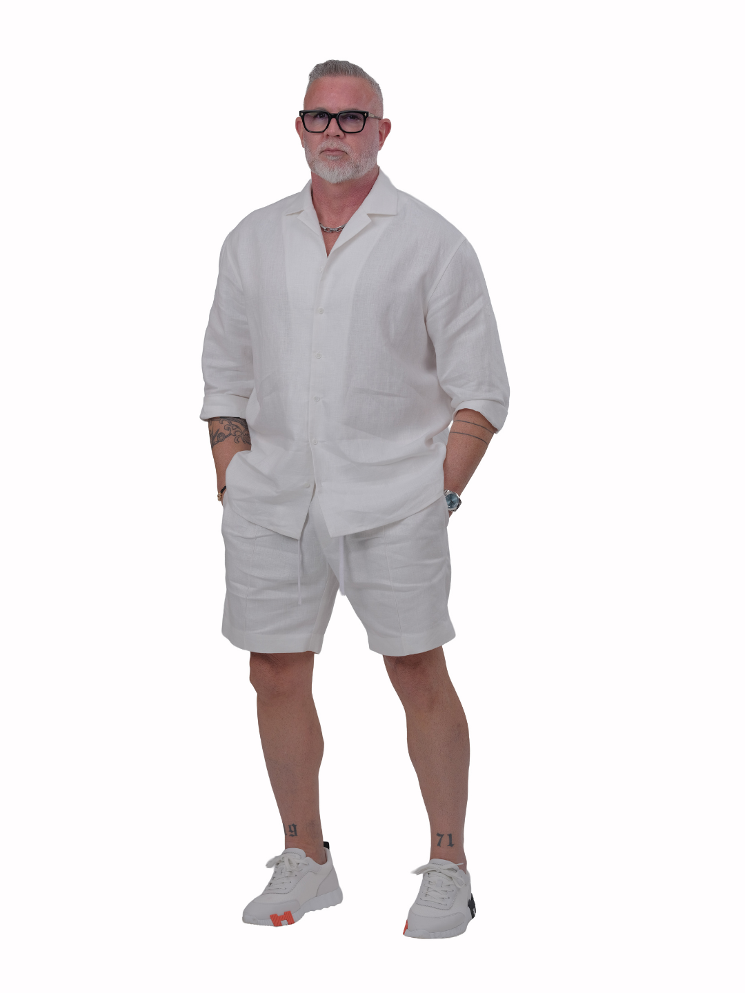 White Linen Shorts
